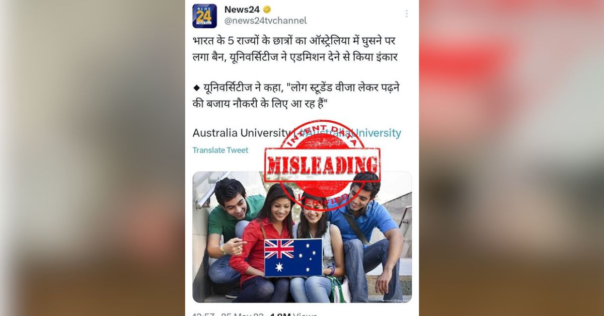 Indian students banned from entering Australia- Misleading