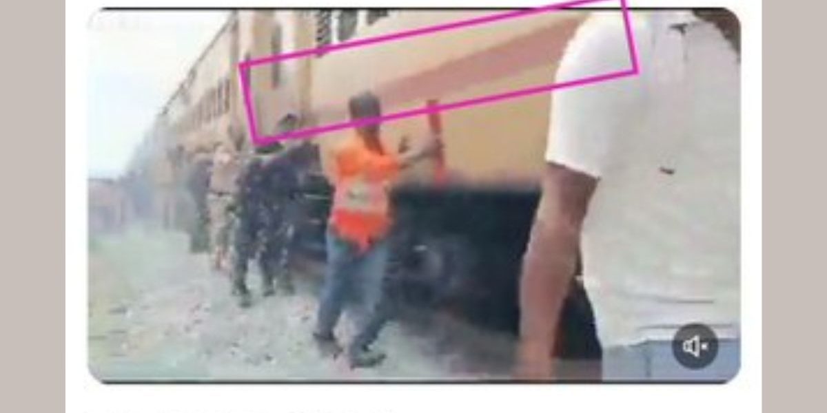 Misleading Video Circulates on Social Media Claiming Train Halted Midway and Pushed by Jawans and Railway Staff
