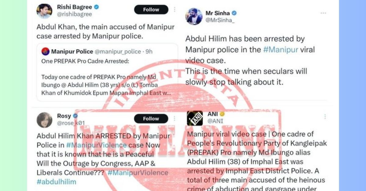 Abdul Hilim Arrested By Manipur Police In A Different Case, BJP IT Cell Linked His Arrest With Viral Video Of Two Women Paraded Naked