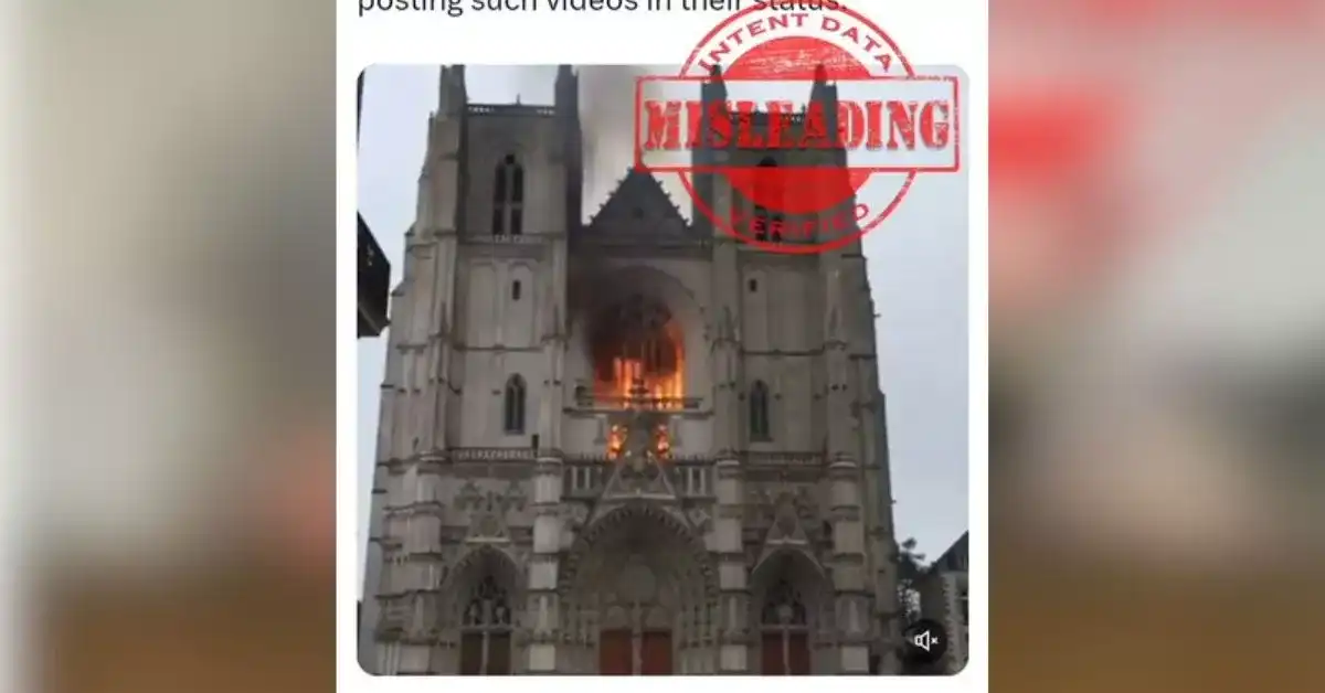 Misleading Tweets Circulate Old Video, Falsely Linking Nantes Cathedral Fire to Ongoing France Riots