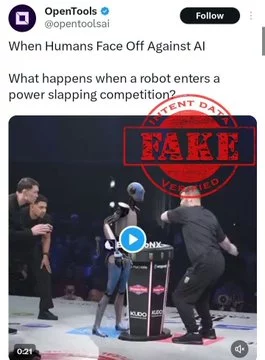 Digitally Altered Video Of Robot Competing in Power Slap Competition Shared as Real