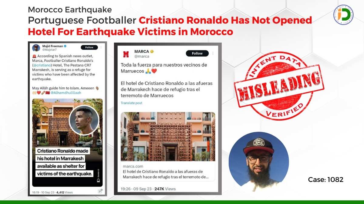Morocco Earthquake — Portuguese Footballer Cristiano Ronaldo Has Not Opened Hotel For Earthquake Victims in Morocco
