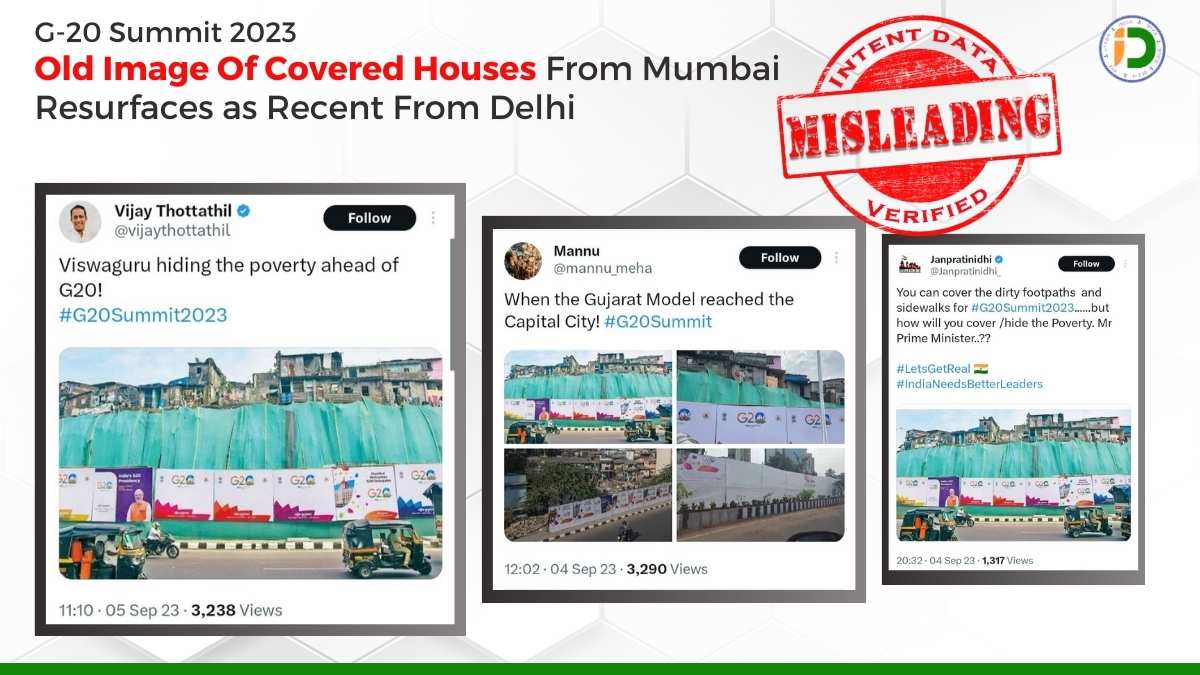 G-20 Summit 2023: Old Image Of Covered Houses From Mumbai Resurfaces as Recent From Delhi