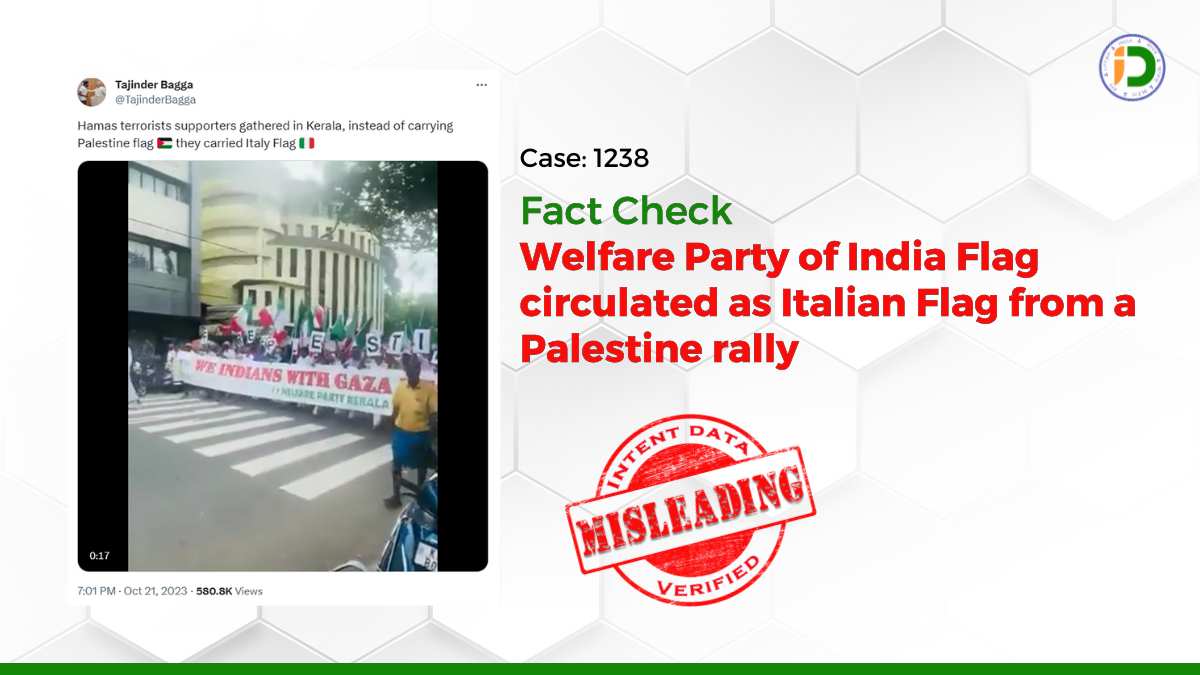 Welfare Party of India Flag circulated as Italian Flag from a Palestine rally: Fact Check