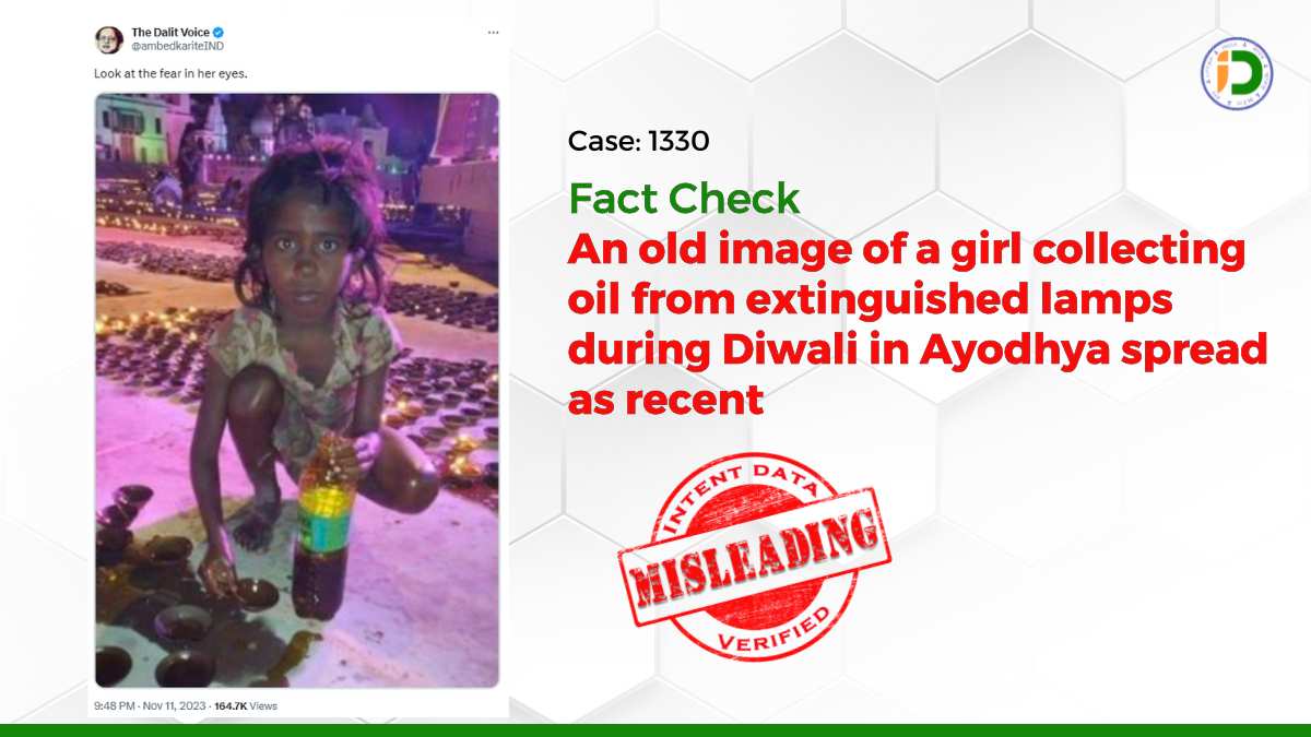 An old image of a girl collecting oil from extinguished lamps during Diwali in Ayodhya spread as recent: Fact Check