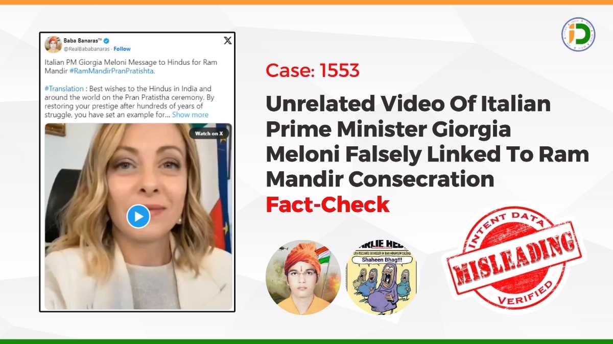 Unrelated Video Of Italian Prime Minister Giorgia Meloni Falsely Linked To Ram Mandir Consecration: Fact-Check 